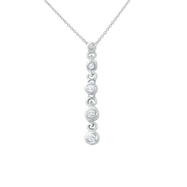 Natural 0.25 CTW Diamond Necklace 14K White Gold - REF-51K3R