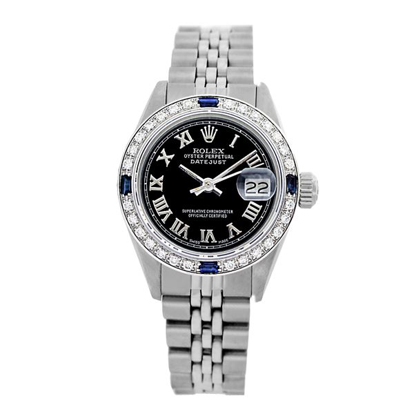 Rolex Pre-owned 26mm Womens Custom Black Stainless Steel