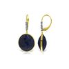 Image 1 : Genuine 46.15 ctw Sapphire & Diamond Earrings 14KT Yellow Gold - REF-78W3Y