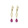 Image 1 : Genuine 3 ctw Pink Topaz Earrings 14KT Yellow Gold - REF-46R2P