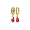 Image 1 : Genuine 2.53 ctw Pink Topaz & Diamond Earrings 14KT Yellow Gold - REF-58Z7N