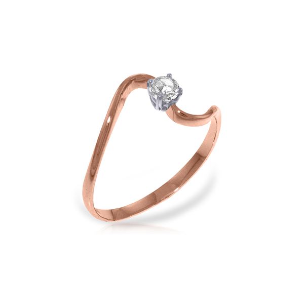 Genuine 0.15 ctw Diamond Anniversary Ring 14KT Rose Gold - REF-34H3X