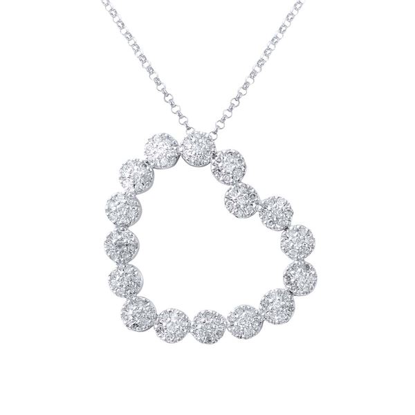Natural 0.80 CTW Diamond Necklace 14K White Gold - REF-84T6X