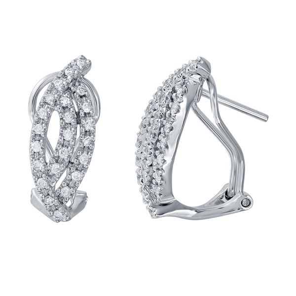 Natural 0.43 CTW Diamond Earrings 18K White Gold - REF-83F7M