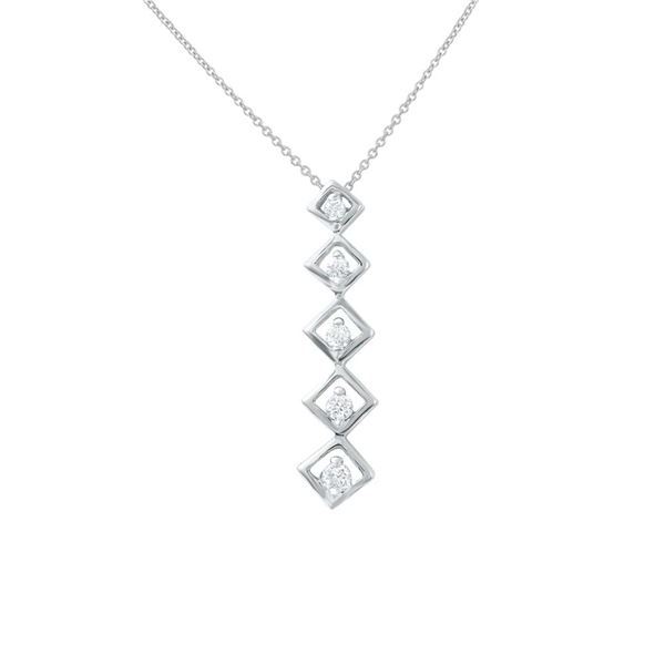 Natural 0.25 CTW Diamond Necklace 14K White Gold - REF-52F2M