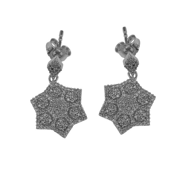 Natural 0.67 CTW Diamond Earrings 14K White Gold - REF-64K8R