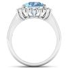 Image 2 : Natural 2.78 CTW Aquamarine & Diamond Ring 14K White Gold - REF-88M7T