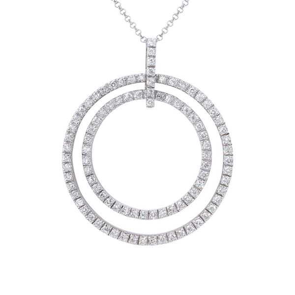 Natural 1.16 CTW Diamond Necklace 18K White Gold - REF-209N7Y