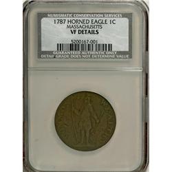 1787 1C Massachusetts Cent, Horned Eagle VF20 CSN