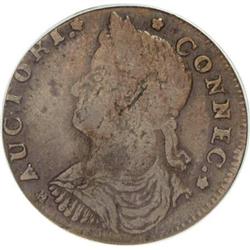 1787 COPPER Connecticut Copper, Draped Bust Left VF35