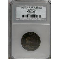 1787 COPPER New Jersey Copper, Small Planchet, Plain Sh