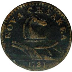 1787 COPPER New Jersey Copper, Small Planchet, Plain Sh