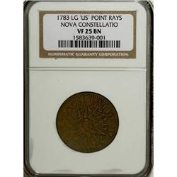 1783 COPPER Nova Constellatio Copper, Pointed Rays, Lar