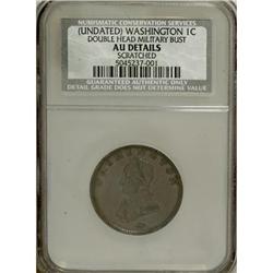 Undated 1C Washington Double Head Cent AU50 CSN