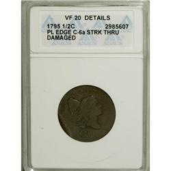 1795 1/2 C Plain Edge VF20 ANACS