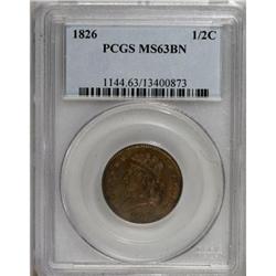 1826 1/2 C Brown MS63 PCGS