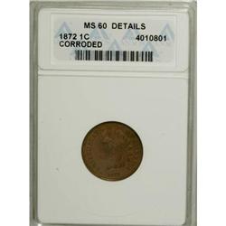 1872 1C Brown MS60 ANACS