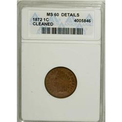 1872 1C Brown MS60 ANACS
