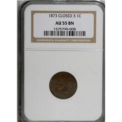 1873 1C Closed 3 AU55 NGC