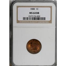 1888 1C Red and Brown MS64 NGC