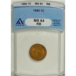 1890 1C Red and Brown MS64 ANACS