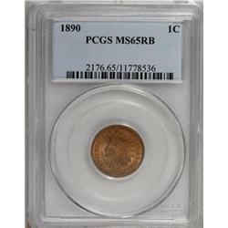 1890 1C Red and Brown MS65 PCGS