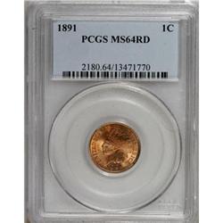 1891 1C Red MS64 PCGS