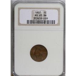 1907 1C Brown MS65 NGC