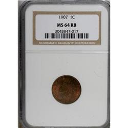 1907 1C Red and Brown MS64 NGC
