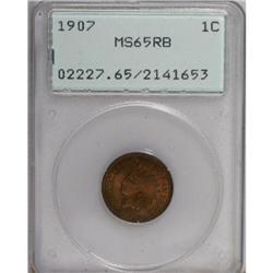 1907 1C Red and Brown MS65 PCGS