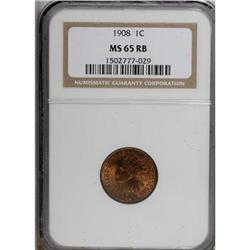 1908 1C Red and Brown MS65 NGC