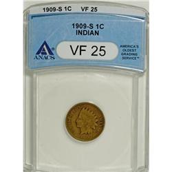 1909-S 1C VF25 ANACS