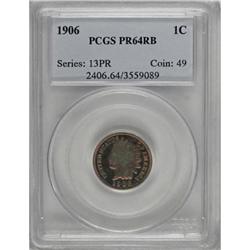1906 1C Red and Brown PR64 PCGS