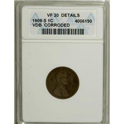 1909-S VDB 1C VF20 ANACS