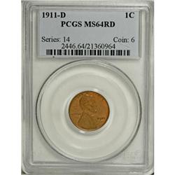 1911-D 1C Red MS64 PCGS
