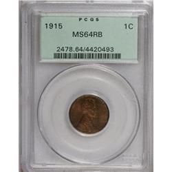 1915 1C Red and Brown MS64 PCGS