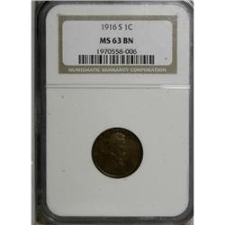 1916-S 1C Brown MS63 NGC