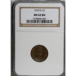 1919-S 1C Brown MS62 NGC