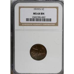 1919-S 1C Brown MS64 NGC