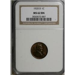 1920-D 1C Brown MS62 NGC