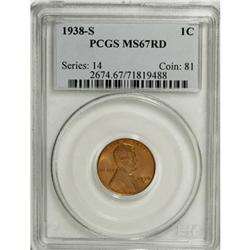 1938-S 1C Red MS67 PCGS
