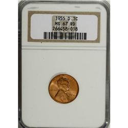 1955-D 1C Red MS67 NGC