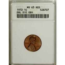 1972 1C Doubled Die Obverse Red MS63 ANACS