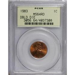 1983 1C Doubled Die Reverse Red MS64 PCGS