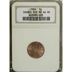 1983 1C Doubled Die Reverse Red MS66 NGC