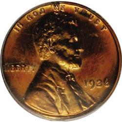 1936 1C Type Two--Brilliant Finish Red PR63 PCGS