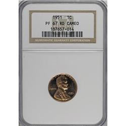 1951 1C Cameo PR67 NGC