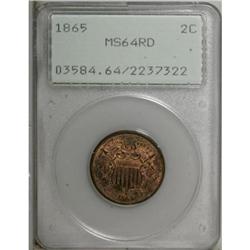1864 2C Large Motto Red MS64 PCGS