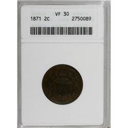 1865 2C Red MS64 PCGS