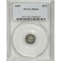 1859 3CS MS64 PCGS